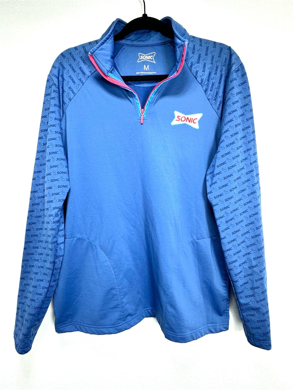 Sonic Official Branded 1/4 zip Pullover Collared Jacket M